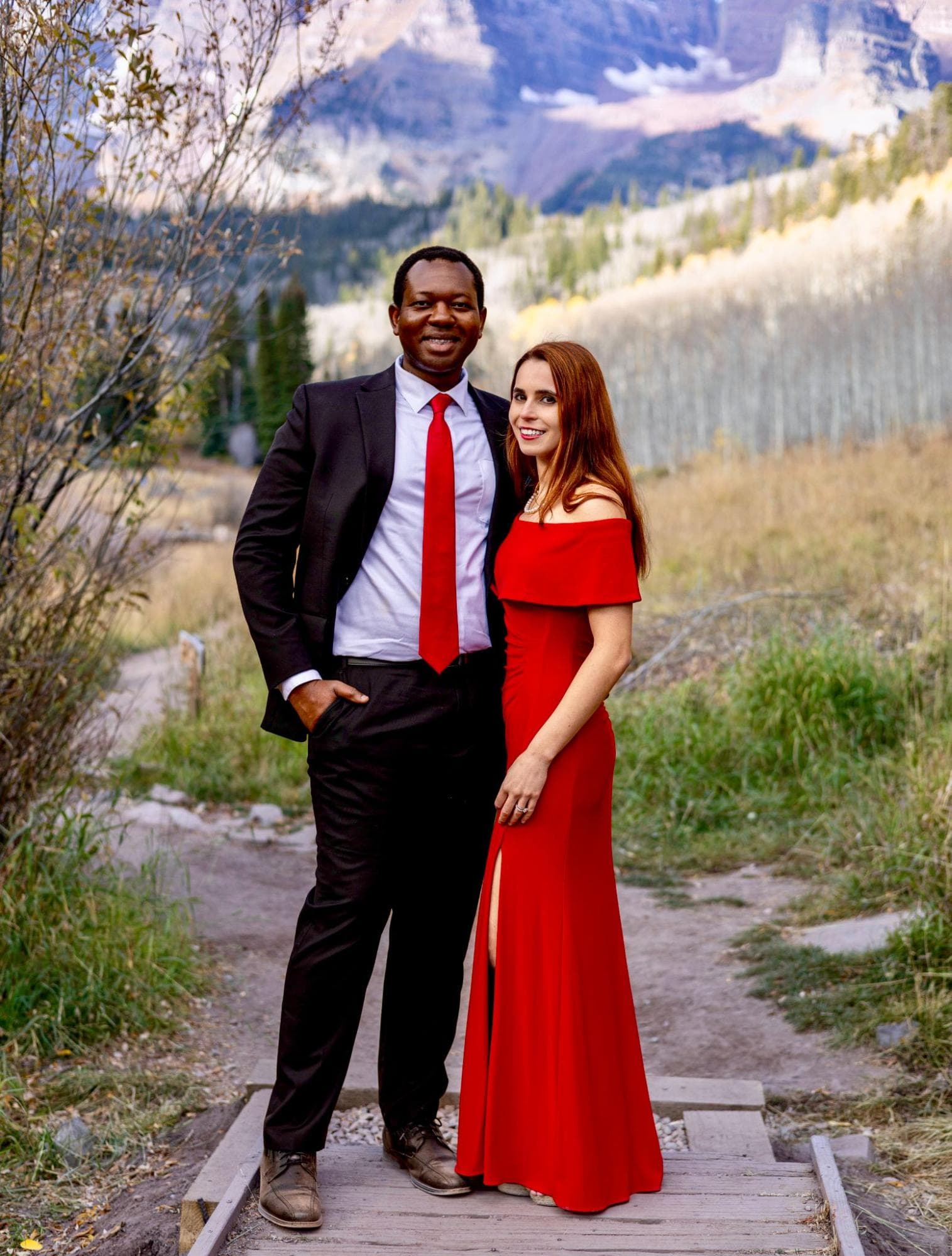 Abdel and Emily in the mountains