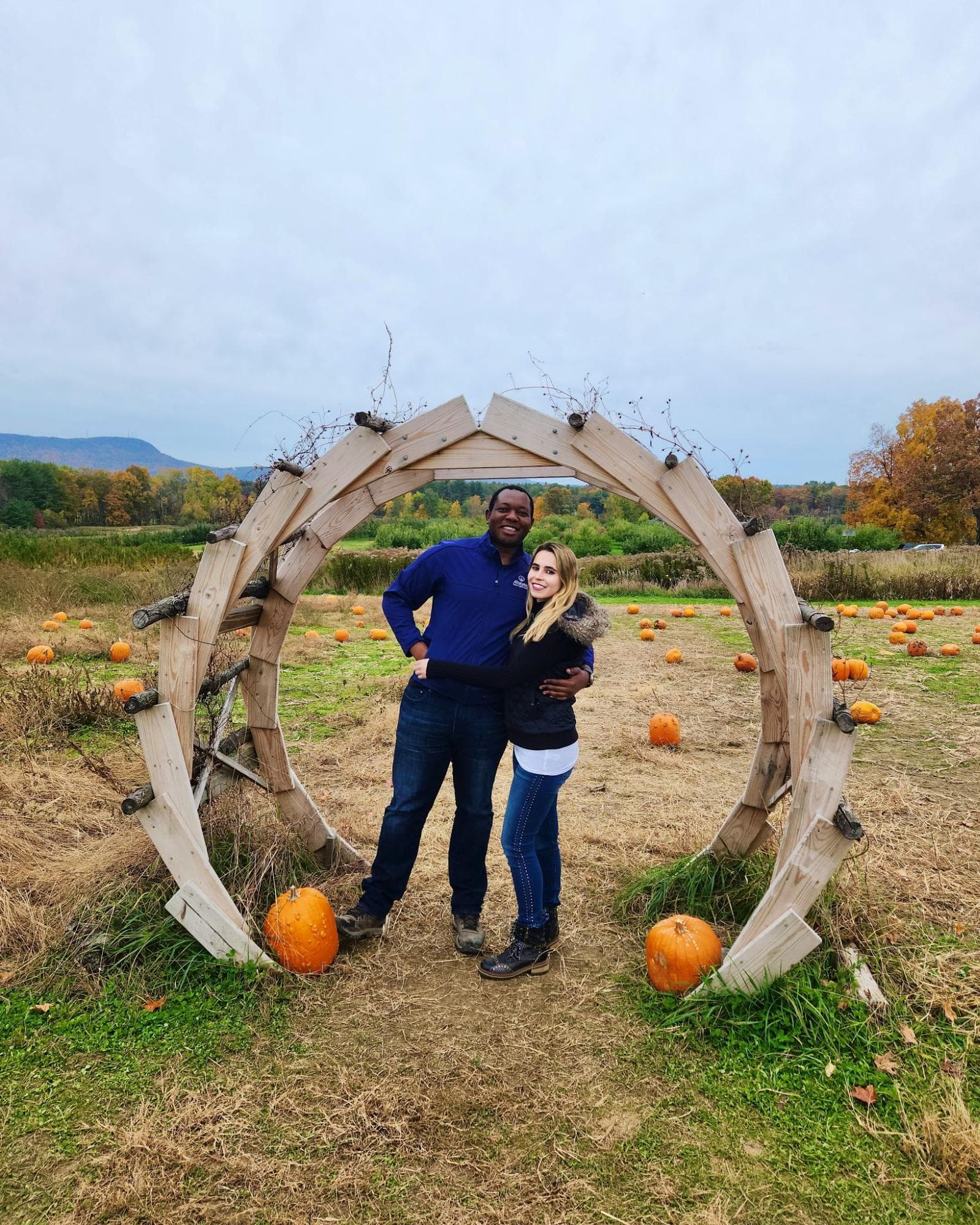 Abdel and Emily at a pumpkin patch